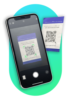 QR code for eSIM activation on mobile