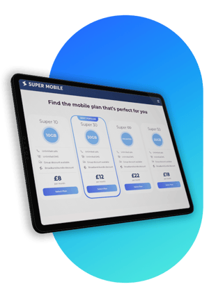 A screen showing the front-end web views for a customer who wants to set up their eSIM plan through a browser based eSIM solution