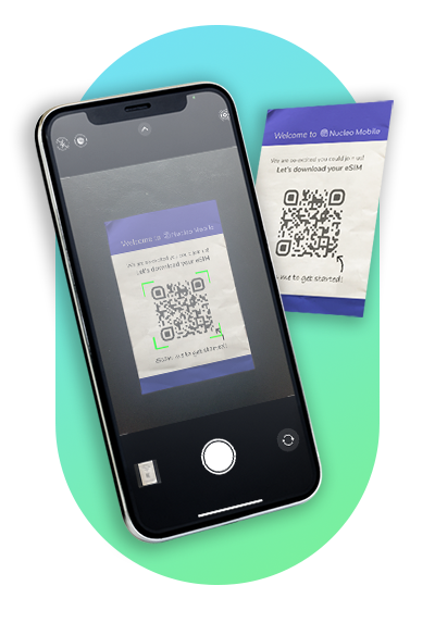 QR code for eSIM activation on mobile